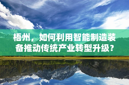 梧州，如何利用智能制造装备推动传统产业转型升级？